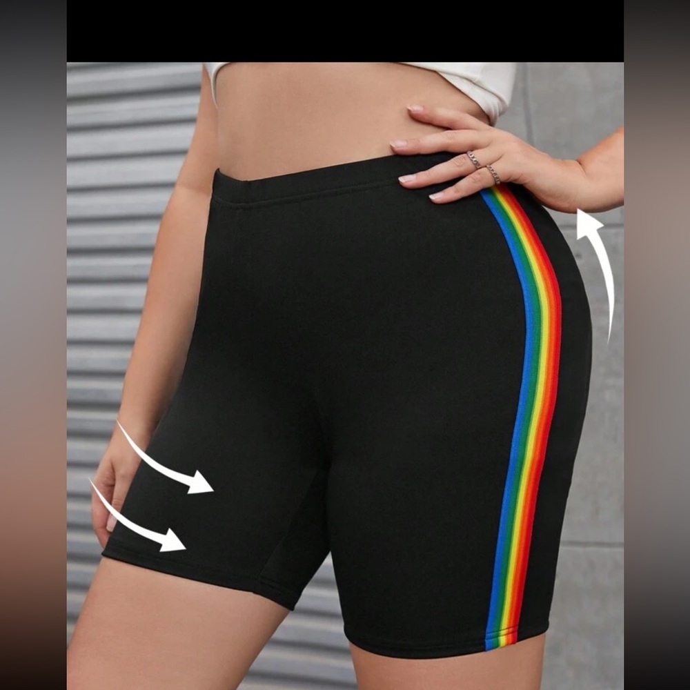 biker shorts with Rainbow Stripe
